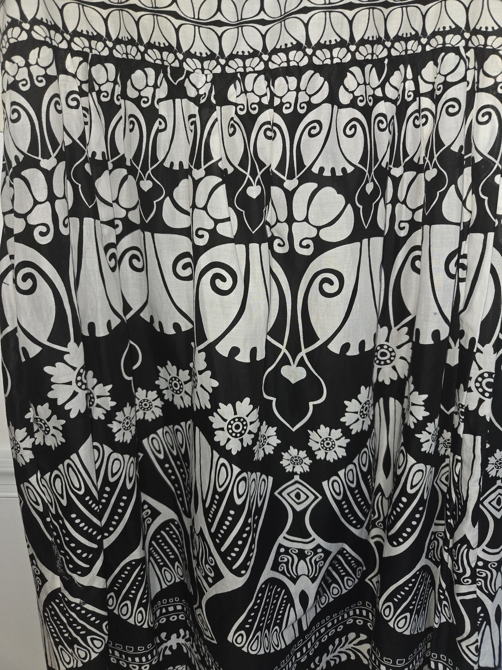NWT Robbie Bee Black and White Patterned Pretty V-Neck Tribal Midi Dress Size 12 - Picture 5 of 12